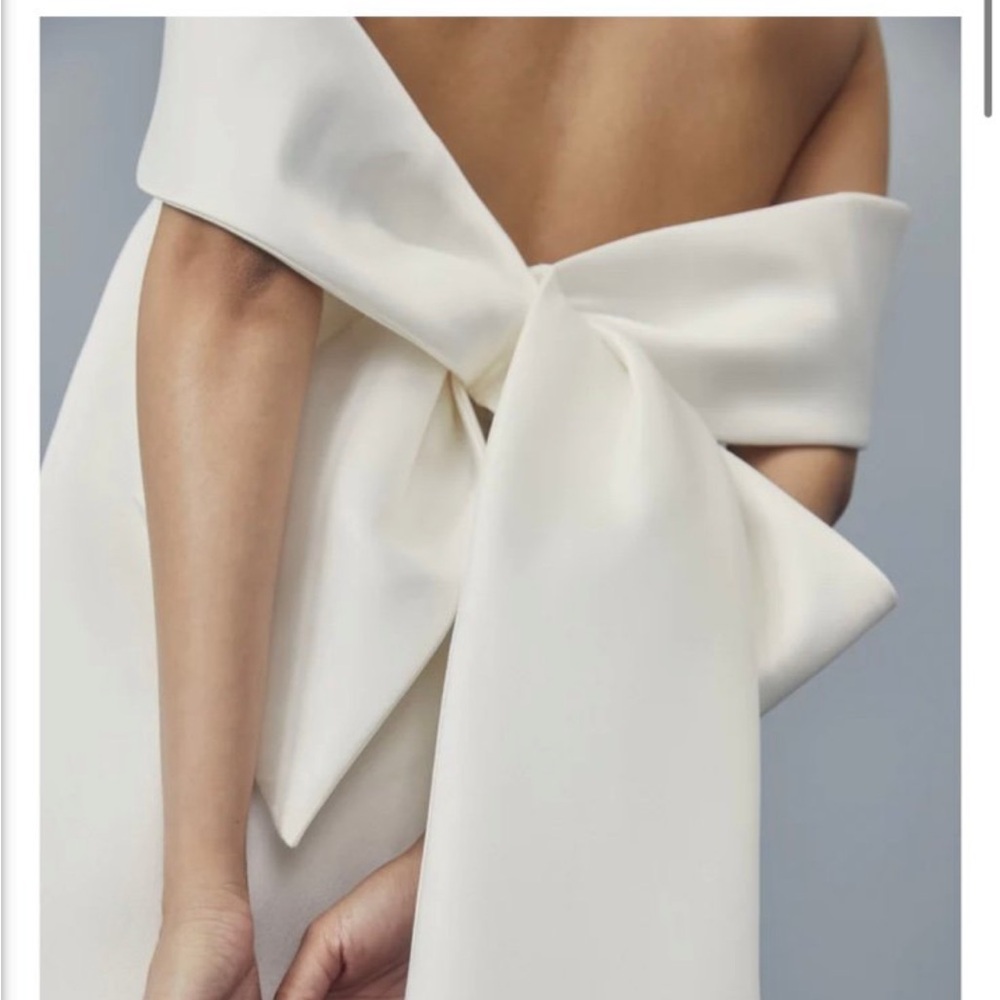 Amsale Back Bow Dress